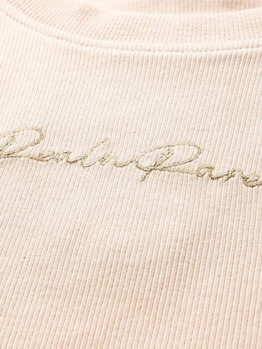 Beige Peace Crop Top