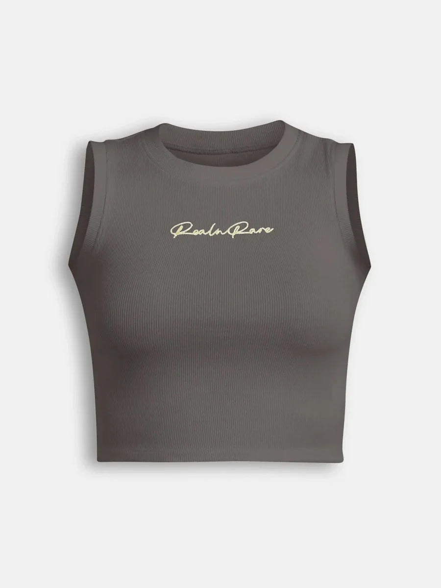 Gray Peace Crop Top