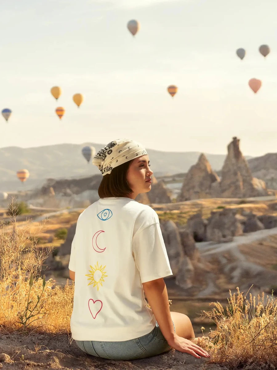 Peace Off Oversized Tee - Off White - REAL n RARE