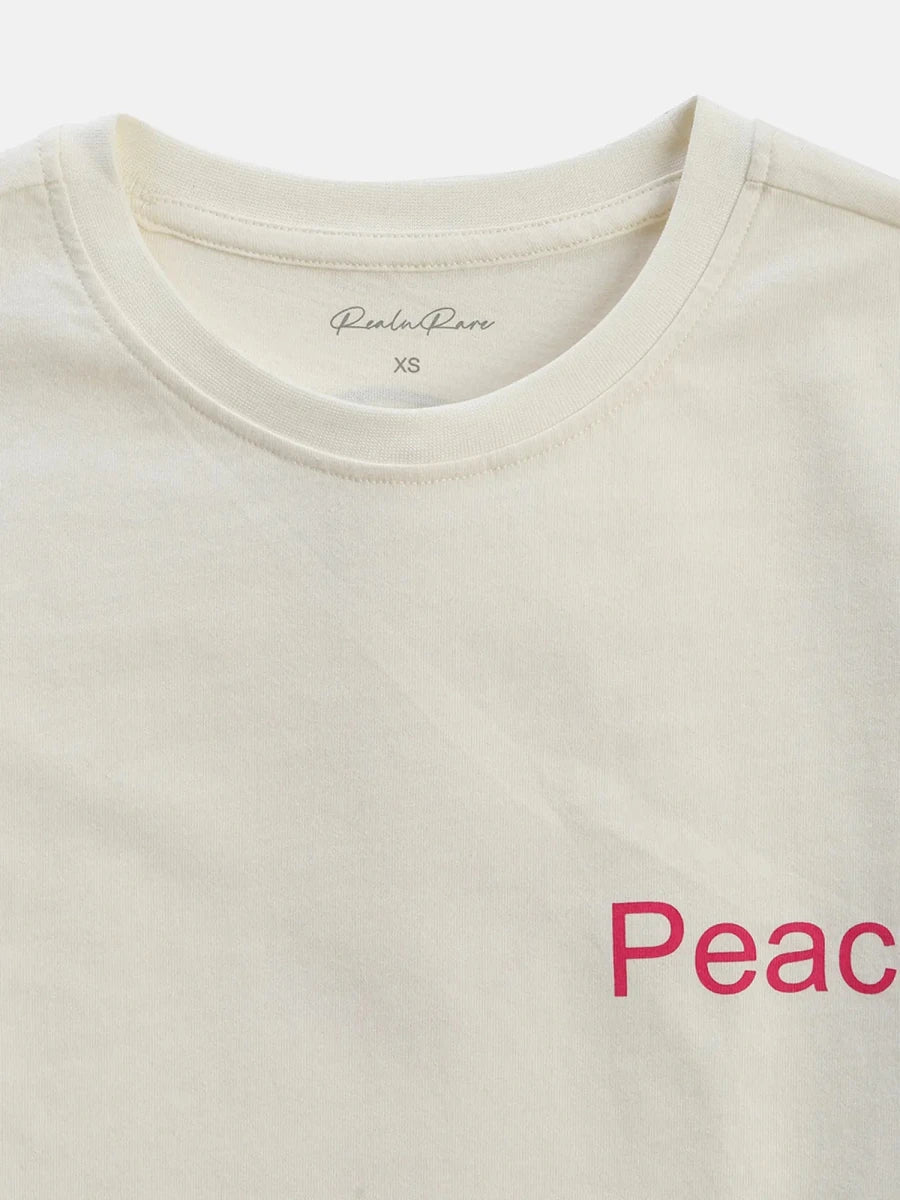 Peace Off Oversized Tee - Off White - REAL n RARE