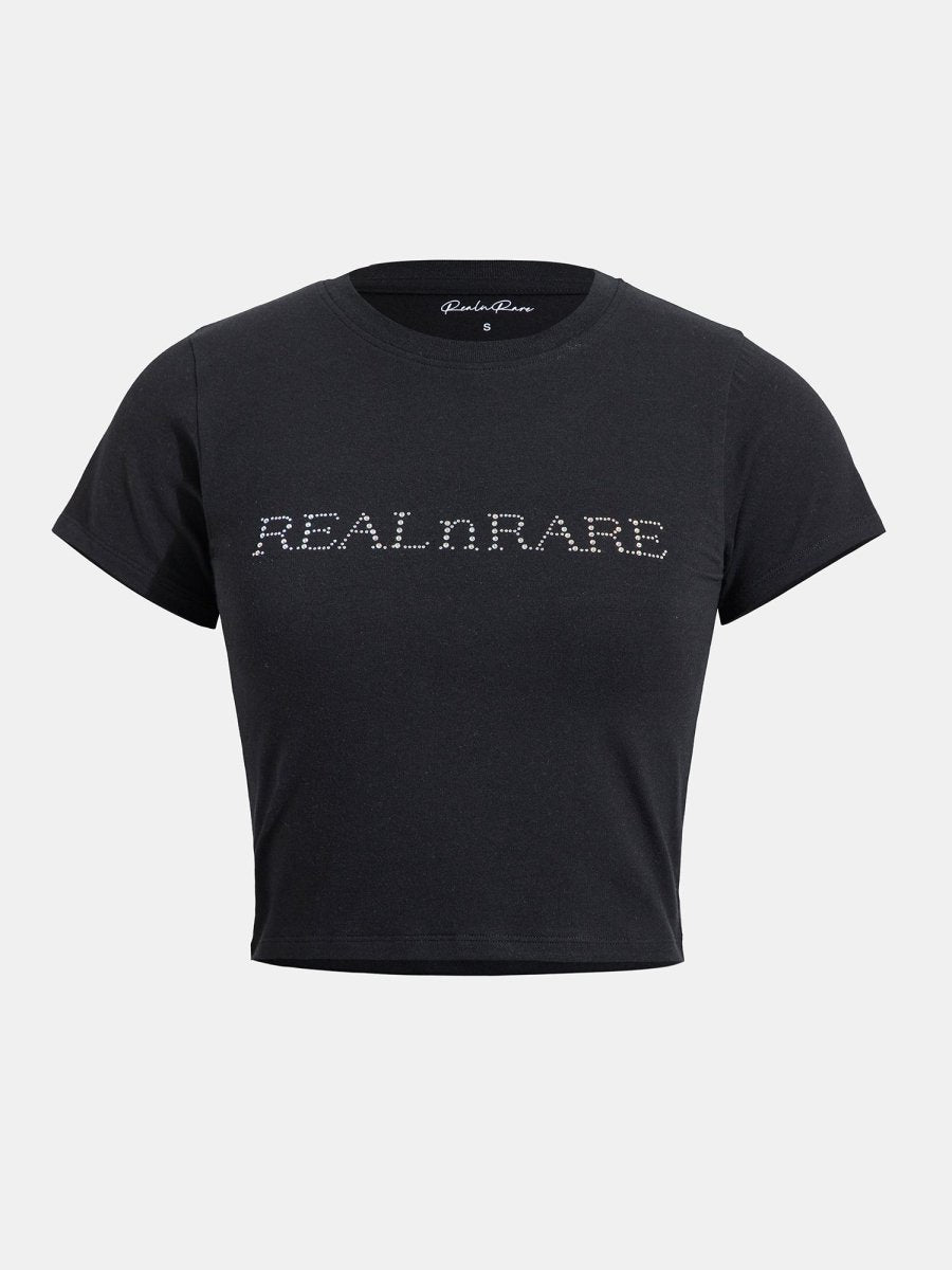 Real n Rare Crop Tee - Black - REAL n RARE