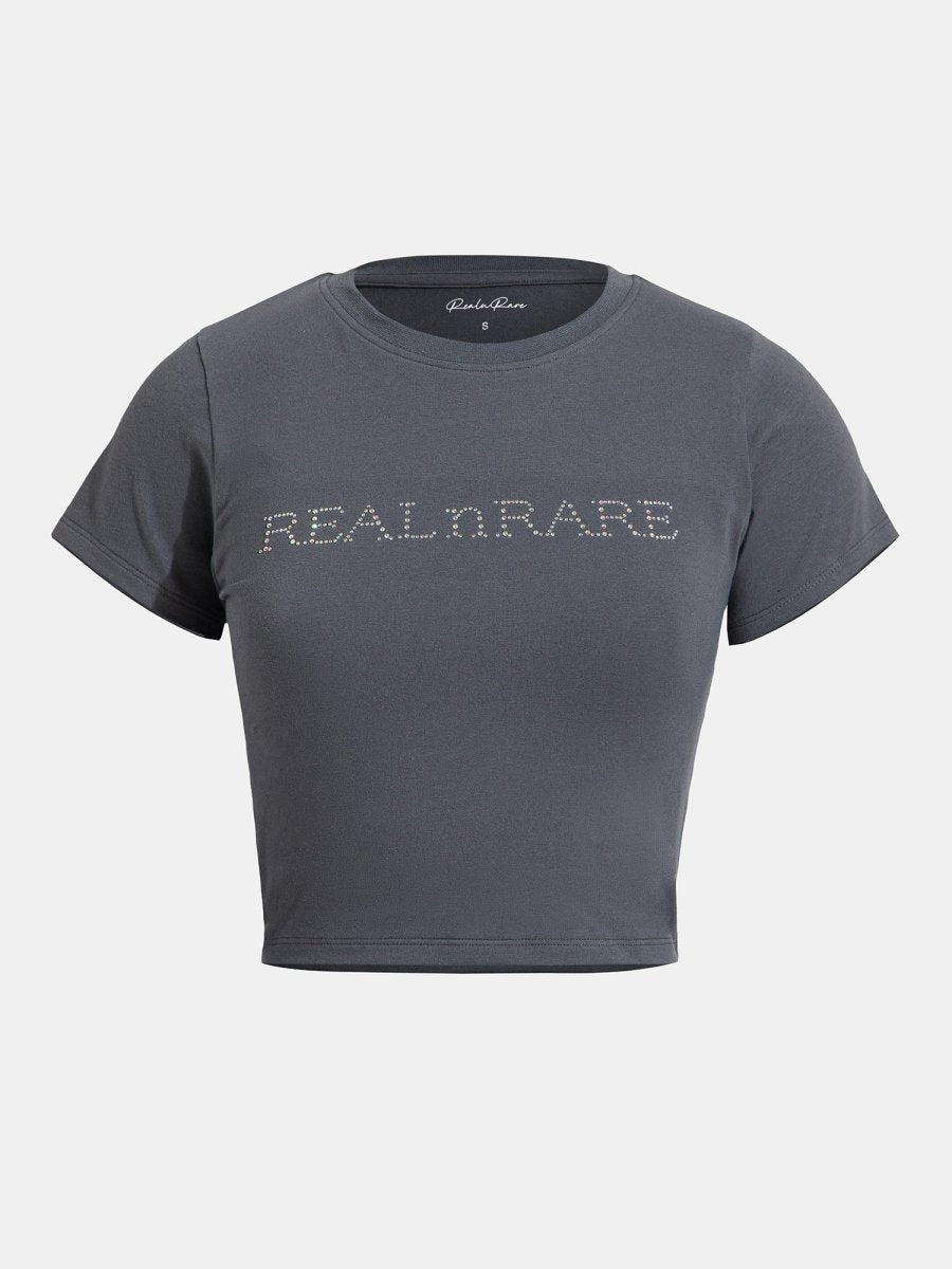 Real n Rare Crop Tee - Grey - REAL n RARE