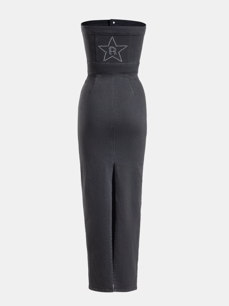 Real n Rare Denim Bodycon - Dark Black - REAL n RARE