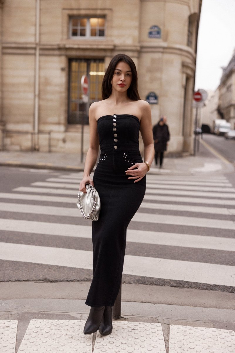 Real n Rare Denim Bodycon - Dark Black - REAL n RARE