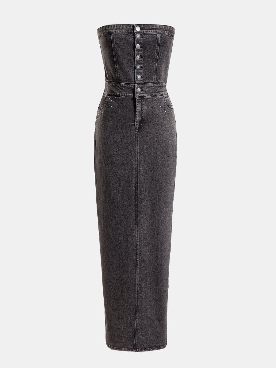 Real n Rare Denim Bodycon - Light Black - REAL n RARE