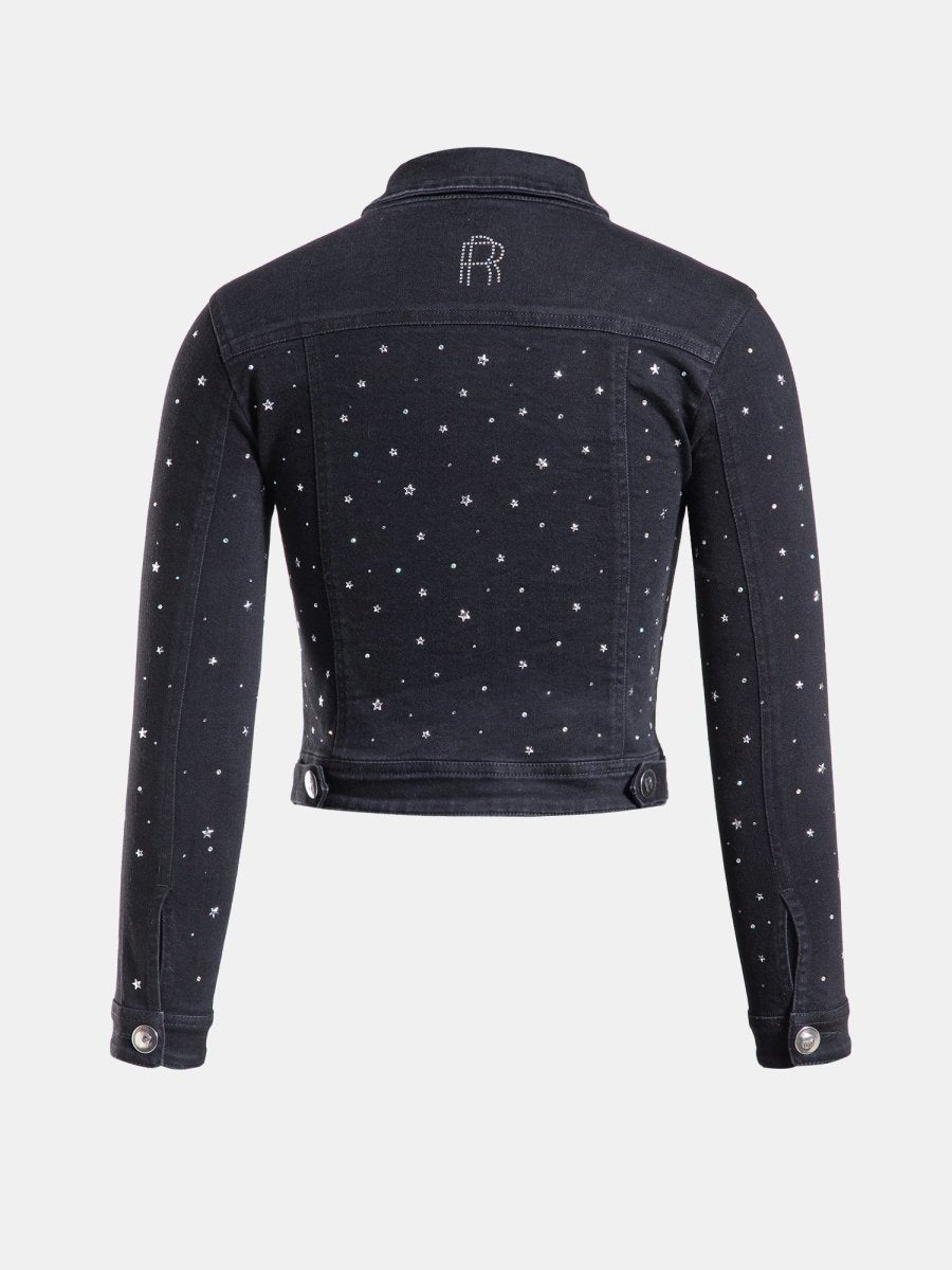 Real n Rare Denim Crop Jacket - Dark Black - REAL n RARE