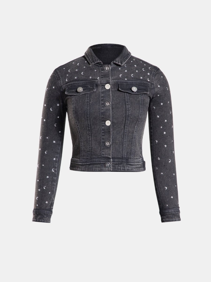 Real n Rare Denim Crop Jacket - Light Black - REAL n RARE