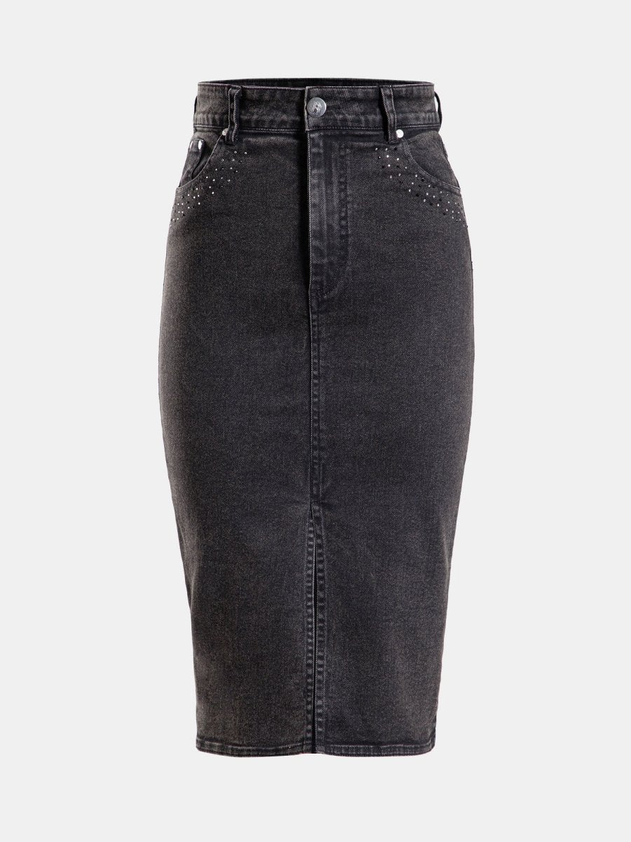 Real n Rare Denim Midi Skirt - Light Black - REAL n RARE