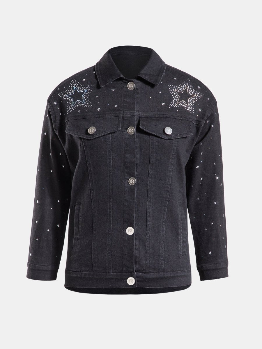 Real n Rare Denim Oversized Jacket - Dark Black - REAL n RARE