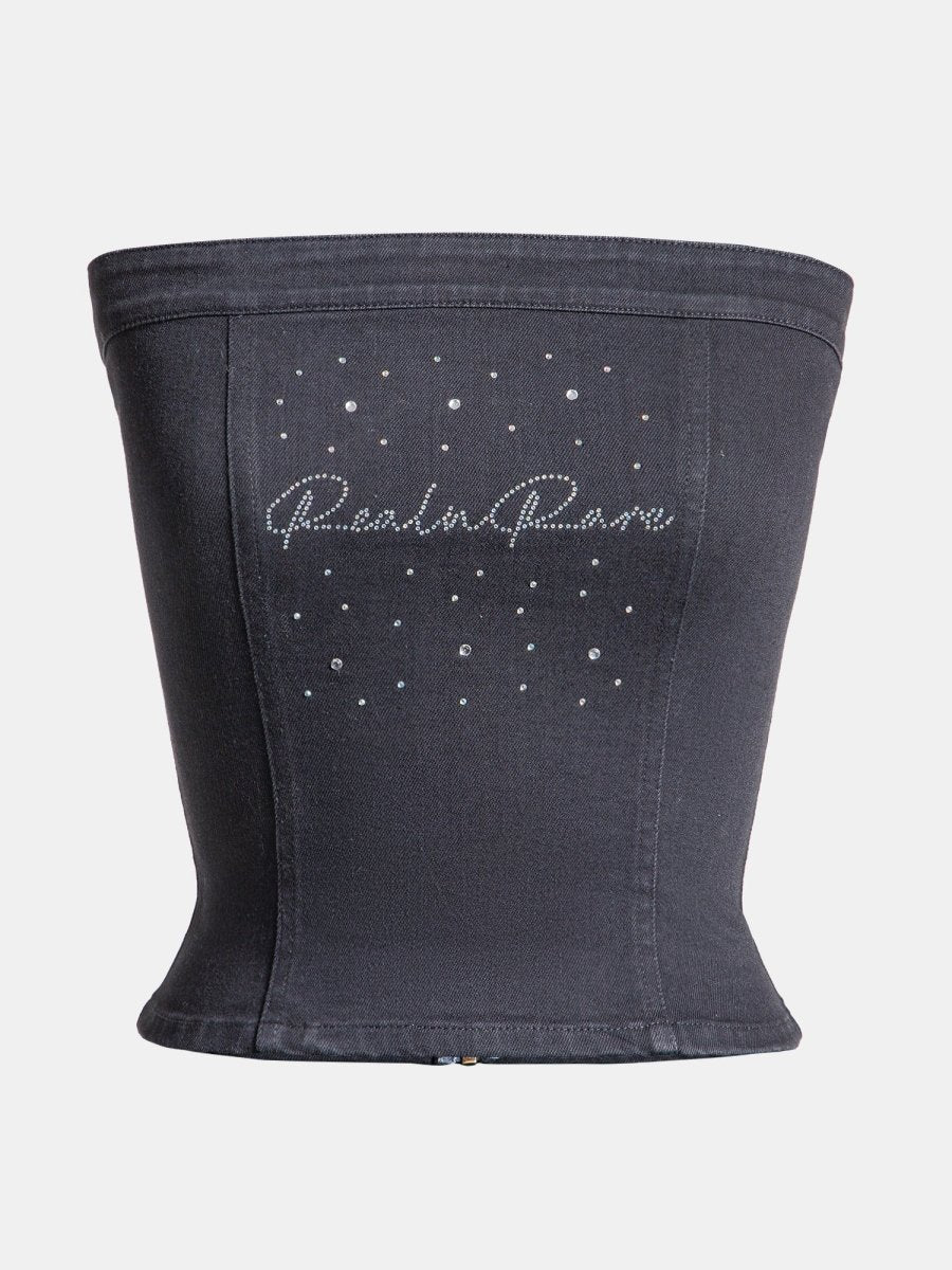 Real n Rare Denim Tube Top - Dark Black - REAL n RARE