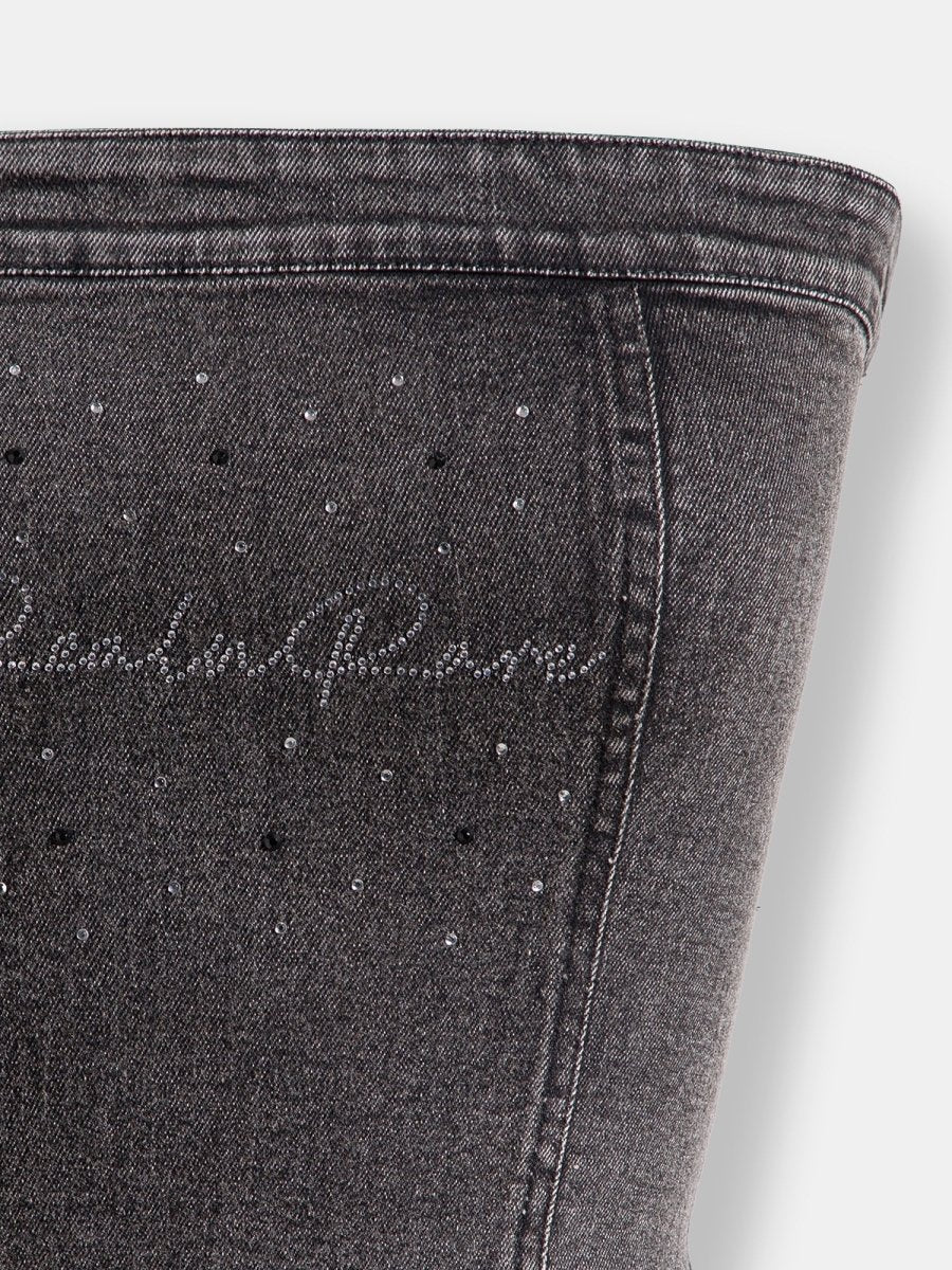 Real n Rare Denim Tube Top - Light Black - REAL n RARE