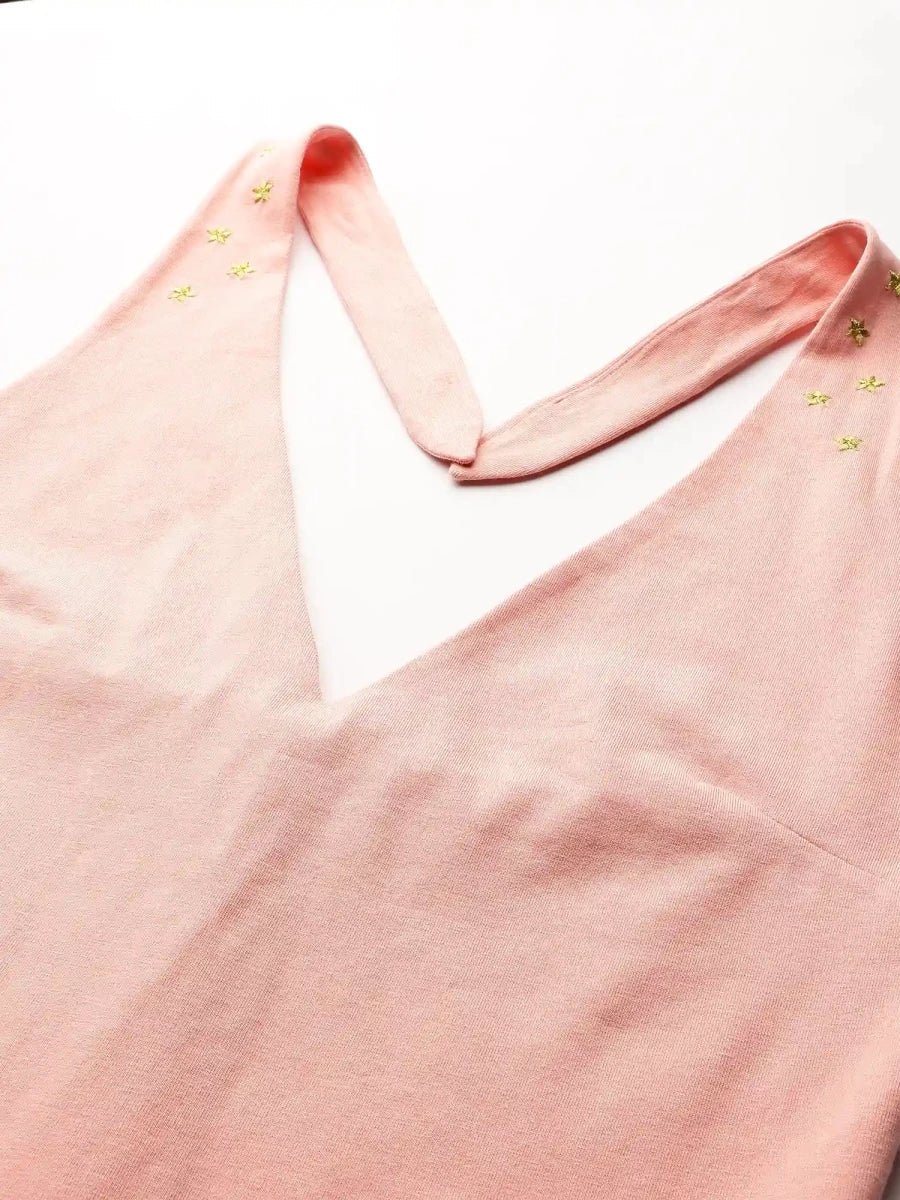 Salmon Pink In the Stars Halter Dress