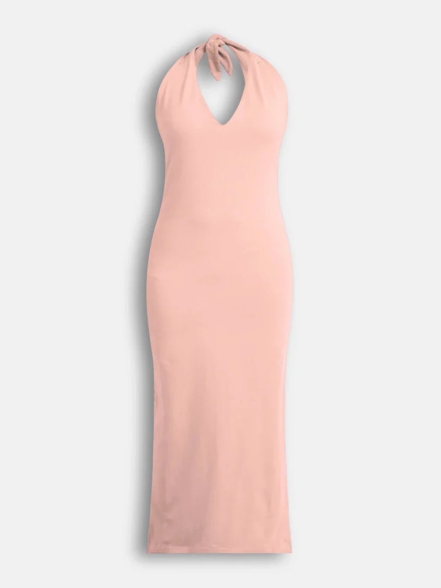Salmon Pink In the Stars Halter Dress - REAL n RARE