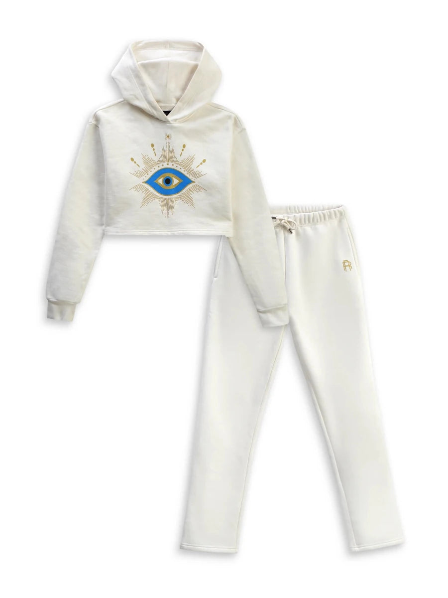 Shine Crop Hoodie & PJ - Cream - REAL n RARE