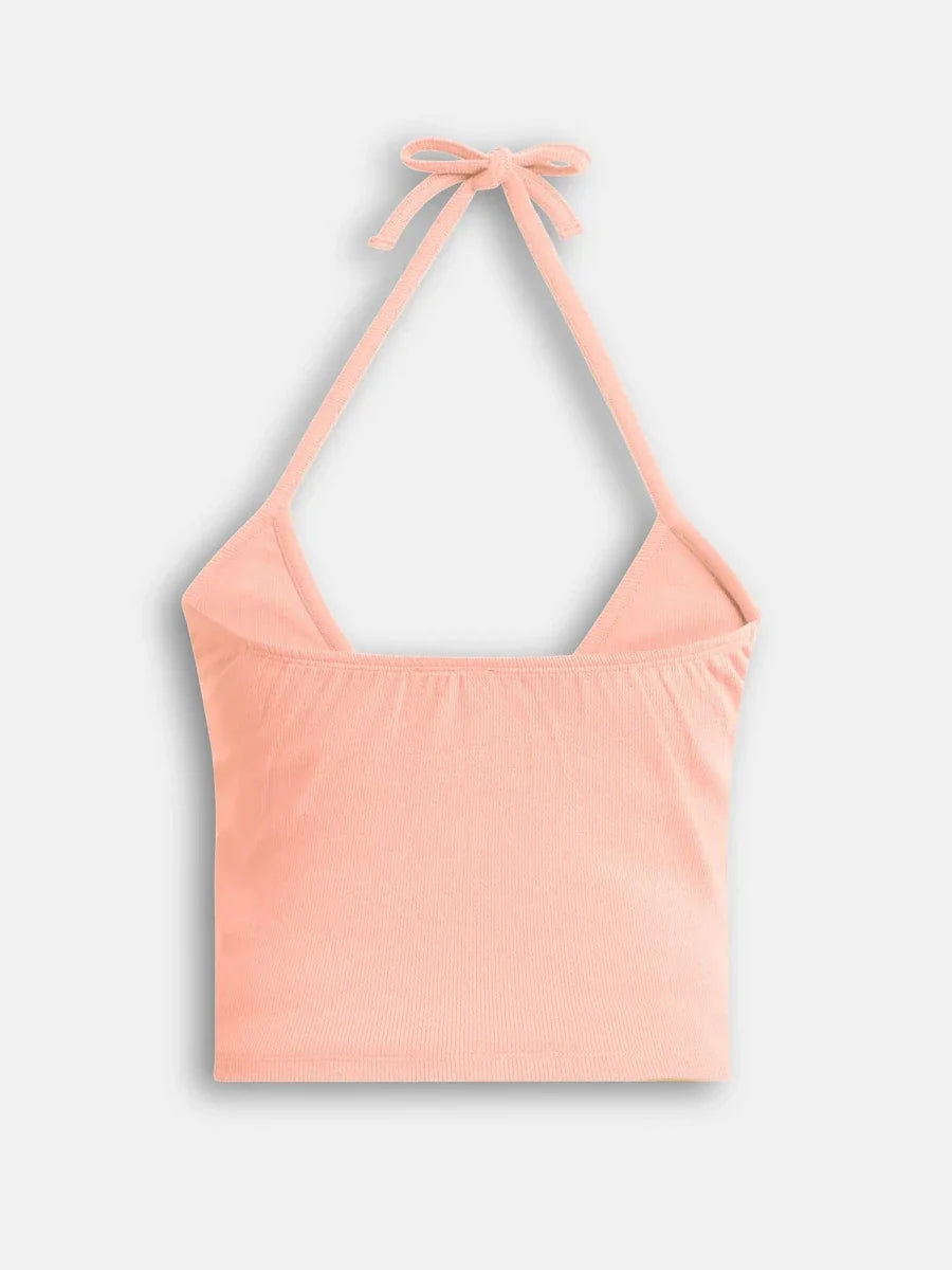 Salmon Pink Sparkle Tie Me Up Top